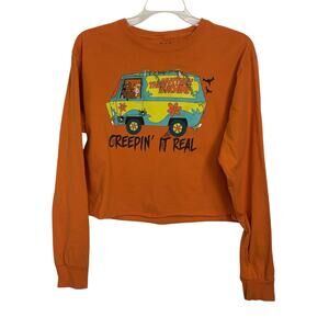 Scooby Doo Halloween Orange Cropped Long Sleeve Size Medium Creepin it Real